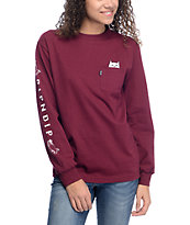 RIPNDIP Lord Nermal Burgundy Long Sleeve T-Shirt