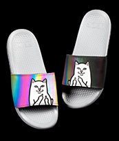 RIPNDIP Lord Nermal Iridescent Grey Slide Sandals