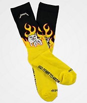 RIPNDIP Welcome To Heck Black & Yellow Crew Socks