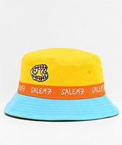 Salem7 Teeth Blue & Yellow Colorblock Bucket Hat