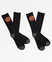Santa Cruz Black Crew Socks 2 Pack
