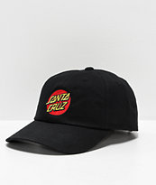 Santa Cruz Classic Dot Black Strapback Hat