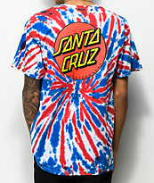 Santa Cruz Classic Dot Union Jack Tie Dye T-Shirt