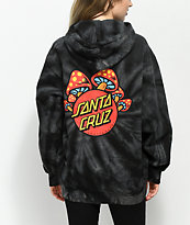 Santa Cruz Shroom Dot Black Spider Dye Hoodie