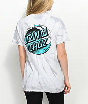 Santa Cruz Wave Dot Spider camiseta tie dye gris
