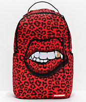 Sprayground Leopard Lips mochila roja