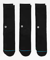 Stance Icon Black 3 Pack Crew Socks