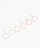 Stone + Locket Glitter Stud & Hoop Earring 6 Pack