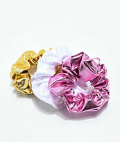 Stone + Locket Shiny Scrunchies Pack