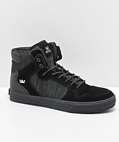 Supra Vaider zapatos skate ante y lienzo negro y gris