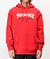 Thrasher Godzilla Red Hoodie