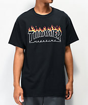 Thrasher Scorched Outline Black T-Shirt