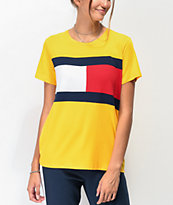 Tommy Hilfiger Flag Block camiseta dorada