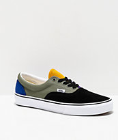 Vans Era Rally zapatos de skate negros, verdes y amarillos