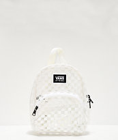 Vans Gettin It White & Clear Checkered Mini Backpack