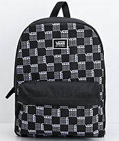 Vans Realm Classic Word Checkerboard Black Backpack