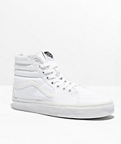 Vans Sk8 Hi zapatos de skate de lienzo blanco