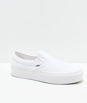 Vans Slip-On zapatos de skate blancos de plataforma