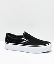 Vans Slip-On zapatos de skate con plataforma en negro y blanco