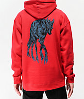 Welcome Maned Woof sudadera con capucha roja