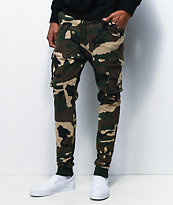 Zine Cargo Green Camo Jogger Sweatpants