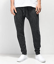 Zine Cover Solid Knit Charcoal Jogger Sweatpants