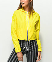 Zine Jaynie Yellow Crop Windbreaker