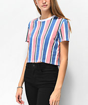 Zine Quinn Multicolor Vertical Stripe Crop T-Shirt