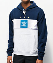 adidas Elevated Tri Navy & Grey Hoodie