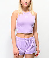 adidas Glow camiseta corta moradas de 3 rayas