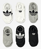 adidas Superlite paquete de 6 calcetines invisibles negros y blancos