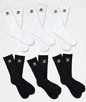 adidas Trefoil 6-Pack calcetines en blanco y negro
