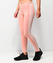 adidas leggings de 3 rayas en rosa claro