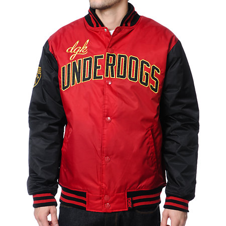 DGK Underdog Black & Red Varsity Jacket at Zumiez : PDP