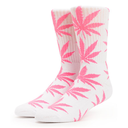 HUF Plantlife White & Pink Crew Socks at Zumiez : PDP