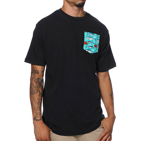 Neff Nifty Black Blue Fish Pocket T-Shirt at Zumiez : PDP