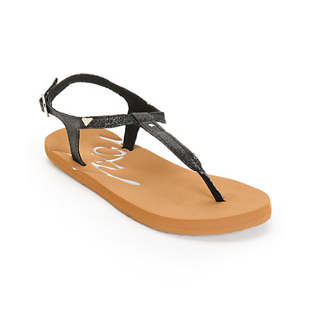 Roxy Hana Black Glitter Sandals at Zumiez : PDP