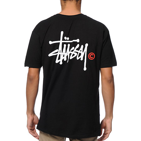 Stussy Basic Logo Black T-Shirt at Zumiez : PDP