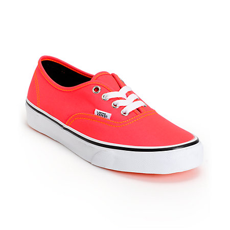 Vans Authentic Neon Red & Orange Shoe at Zumiez : PDP Red Vans Shoes For Girls