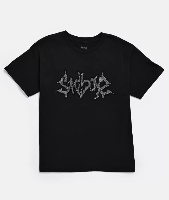 $AD BOYZ by Junior H Kids Broken Heart Rhinestone Black T-Shirt