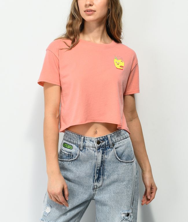 A-Lab Ballina Fruit Pink Crop T-Shirt - thumbnail 2