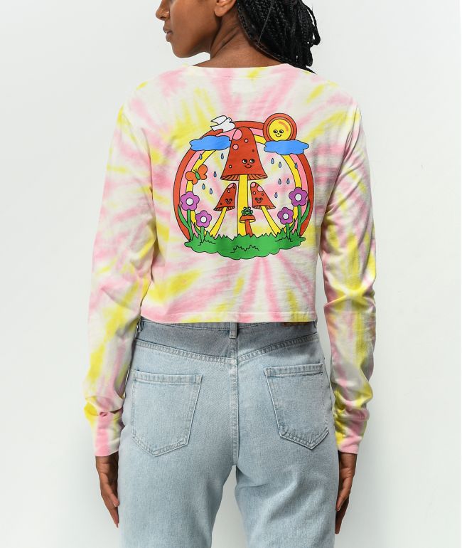 A-Lab Dita Mushroom Tie Dye Crop Long Sleeve T-Shirt