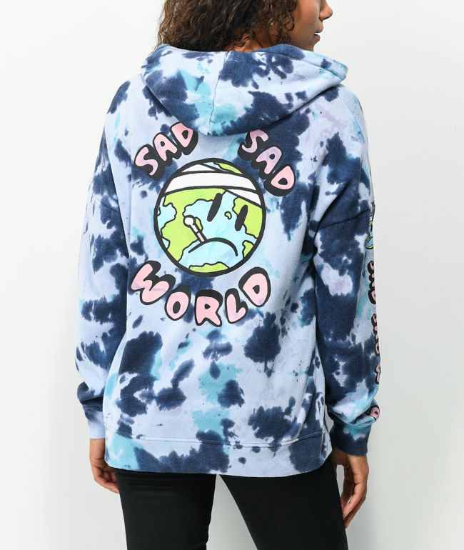 A-Lab Freela Sad World Blue Tie Dye Hoodie