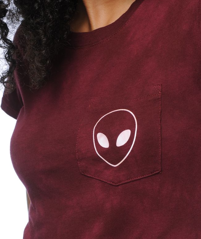 A-Lab Kito Alien Burgundy Pocket T-Shirt - thumbnail 2