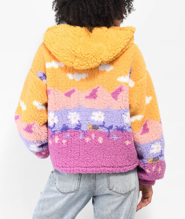 A-Lab Lydia Landscape Pink Zip Hoodie - thumbnail 2