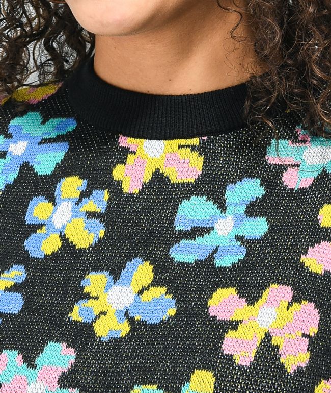 A-Lab Maxie Daisy Black Crewneck Sweatshirt - thumbnail 3