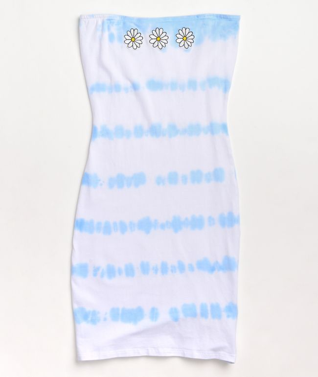 A-Lab Queenie Daisy Blue Tie Dye Tube Dress