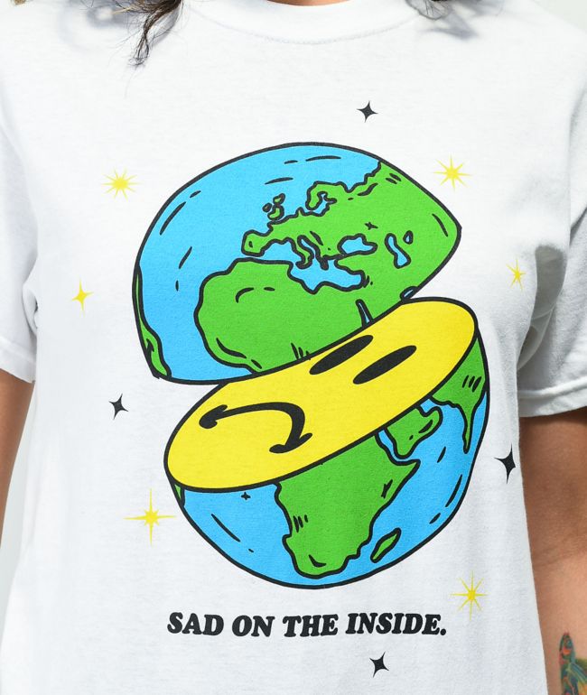 A-Lab Sad Inside White T-Shirt - thumbnail 2