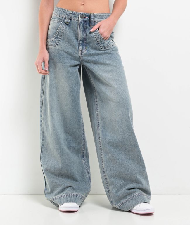 A.LAB Analog Star Blue Wash Ultra Loose Jeans