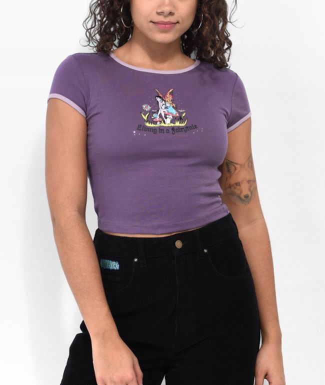 A.LAB Elish Fairytale Purple Crop T-Shirt